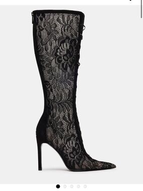 Steve Madden Black Lace Knee-High Boots- brand new never word w tag, very sexy